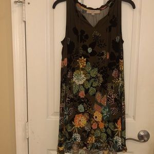 Ann Taylor Loft sleeveless green shift dress